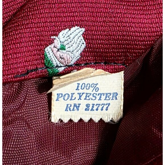 VTG Red Christmas Neck Tie Santa Claus Face Green Hat Embroidered Holiday Party - Picture 3 of 7